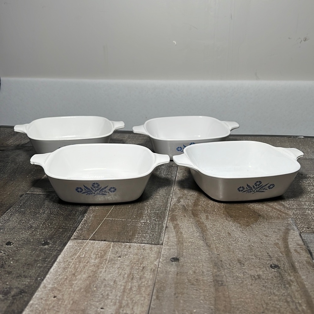 Vintage Corning Ware Petite Pan Corn Flower Pattern P-41 Corningware Cornflower